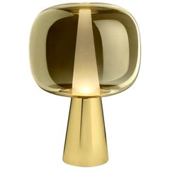 Italian Design Ghidini 1961 Table Lamp Brass and Metalized Glass Branch Creative