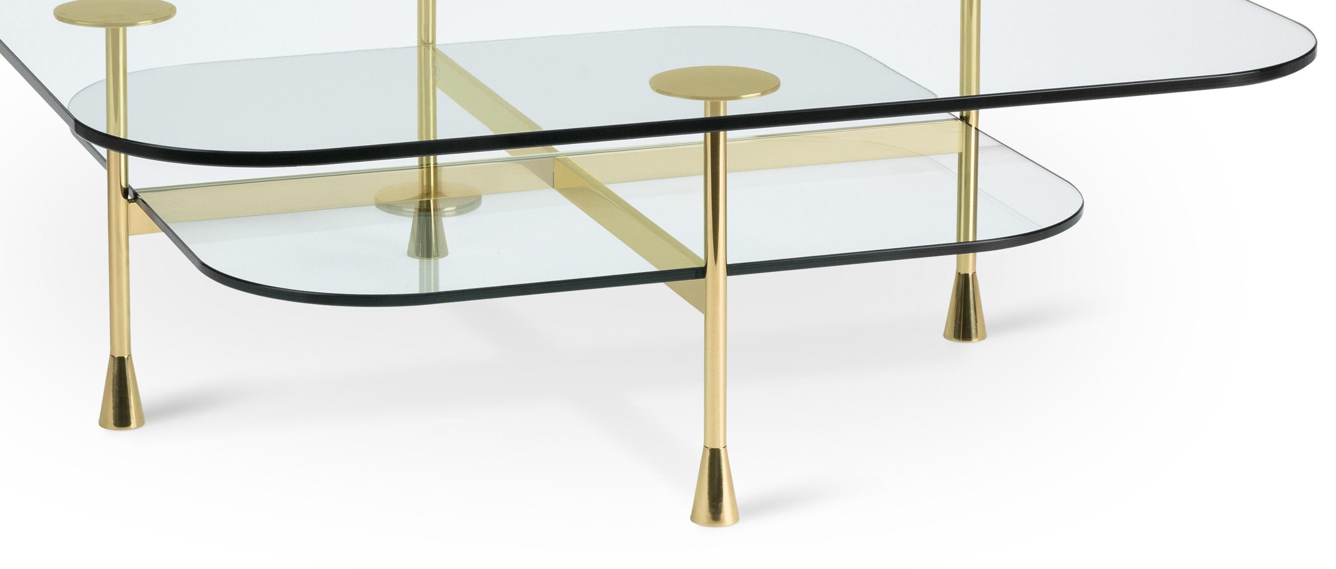 Modern Ghidini 1961 Da Vinci Square Table in Crystal by Richard Hutten For Sale