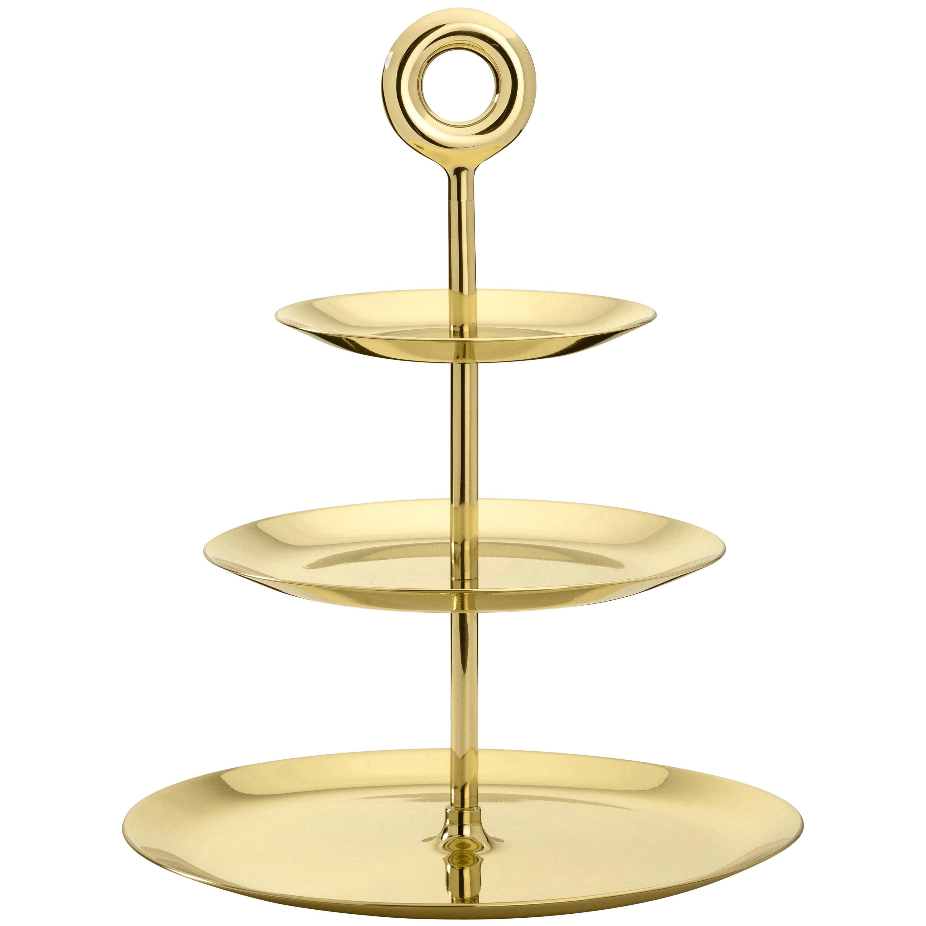 Ghidini 1961 Étagère Olala Tray in Brass by Richard Hutten For Sale