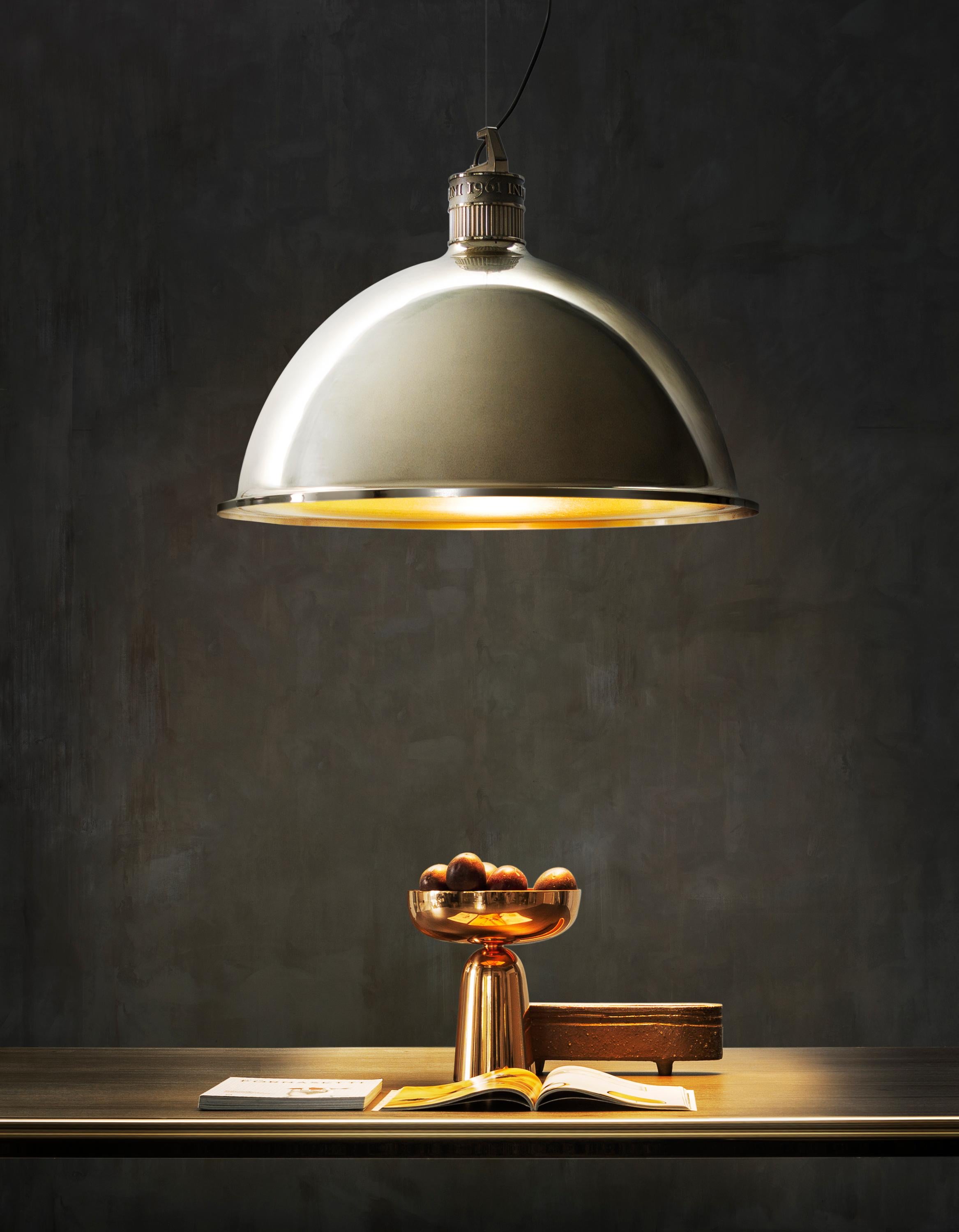 Modern Ghidini 1961 Factory Small Suspension Light in Brass by Elisa Giovanni For Sale
