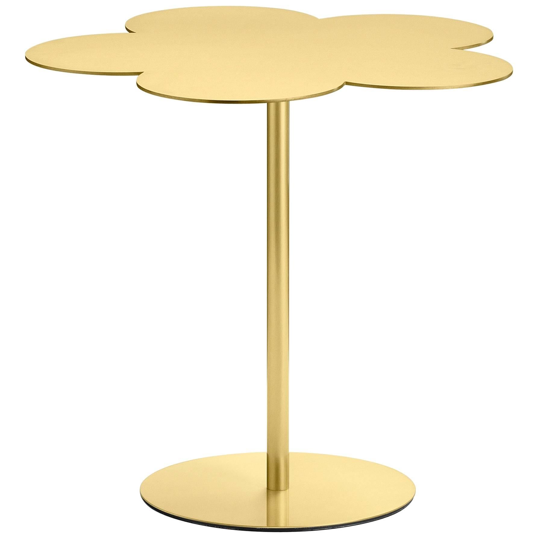 Ghidini 1961 Mesa de centro auxiliar grande Flores en latón satinado
