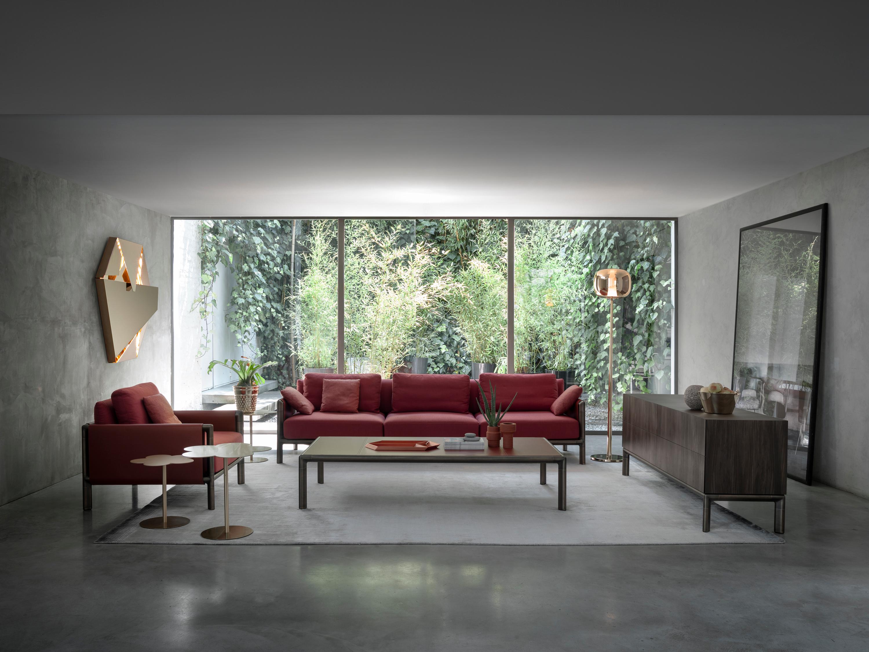 Ghidini 1961 Frame 3-Seat Sofa with Arms in Cuoio Leather by Stefano Giovannoni  For Sale 5