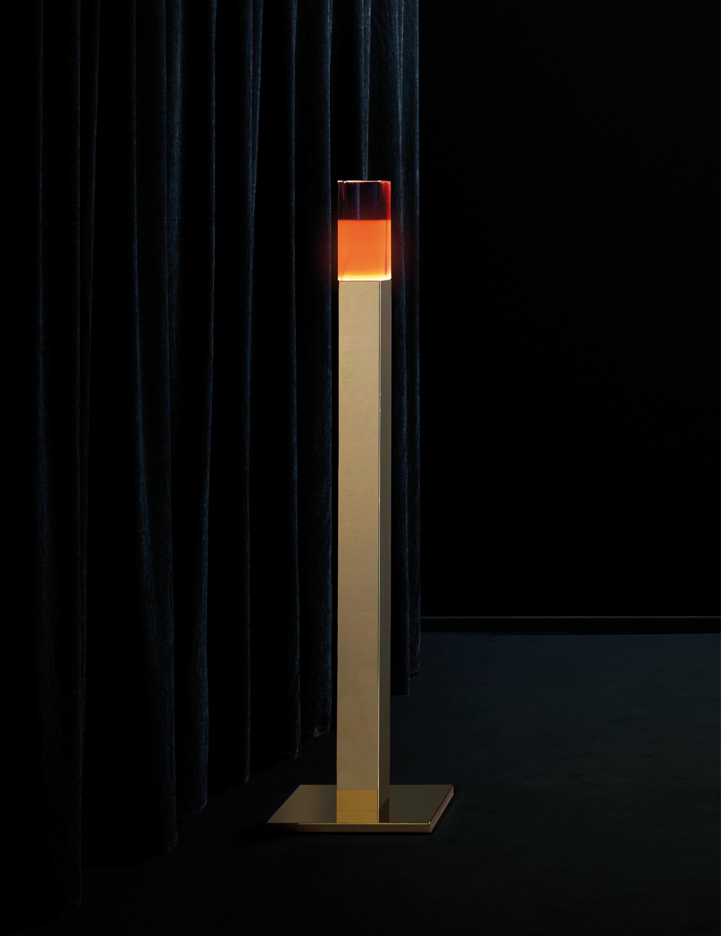 Moderne Ghidini 1961 Lampadaire Giotto en Acier Inoxydable et Plexiglas par Andrea Branzi en vente