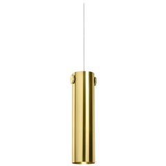 Lampe à suspension cylindrique indi Ghidini 1961 en laiton de Richard Hutten
