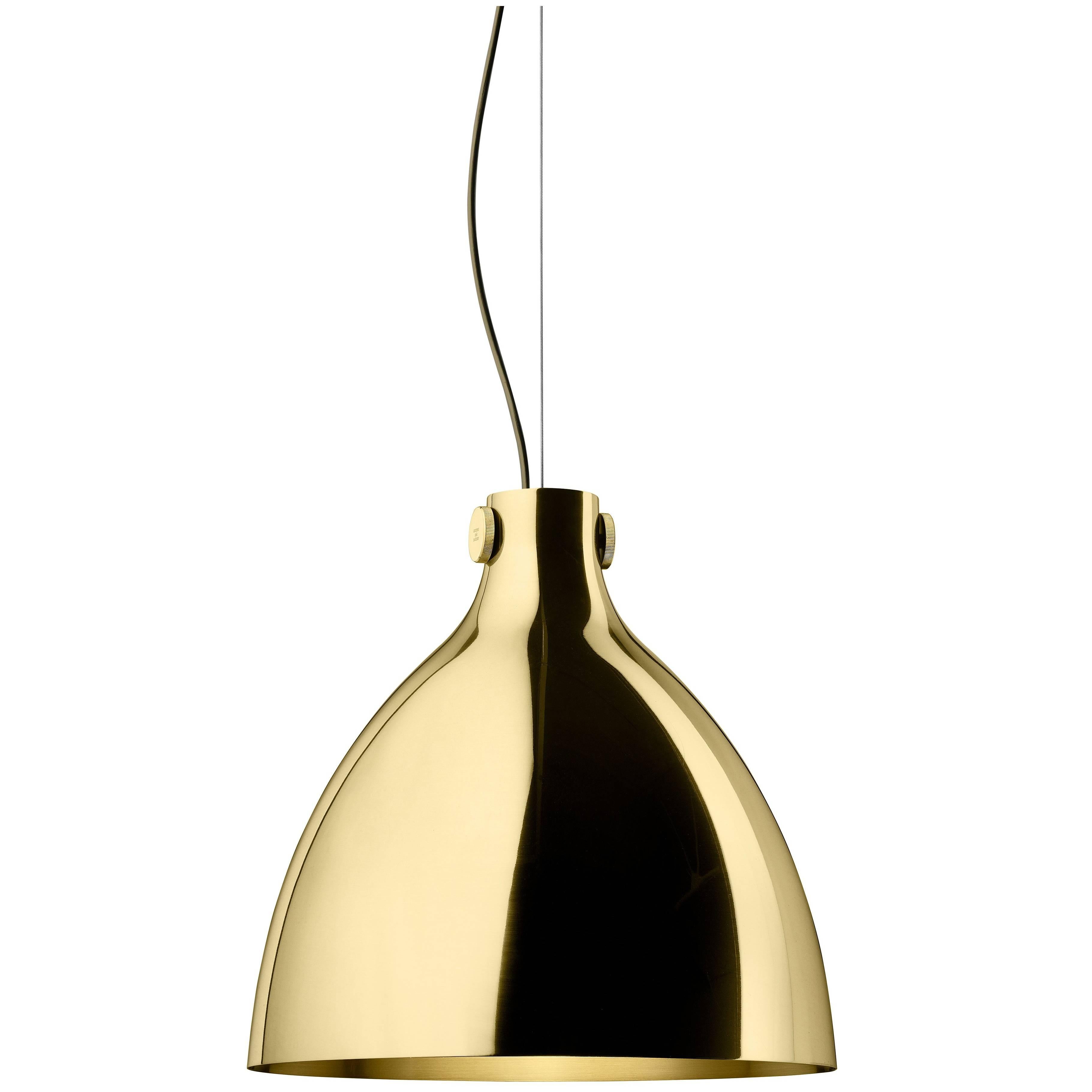 Ghidini 1961 Indi-Pendant Round Lamp in Polished Brass For Sale