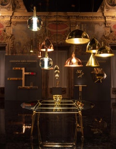 Ghidini 1961 Indi Round Pendant in Brass by Richard Hutten