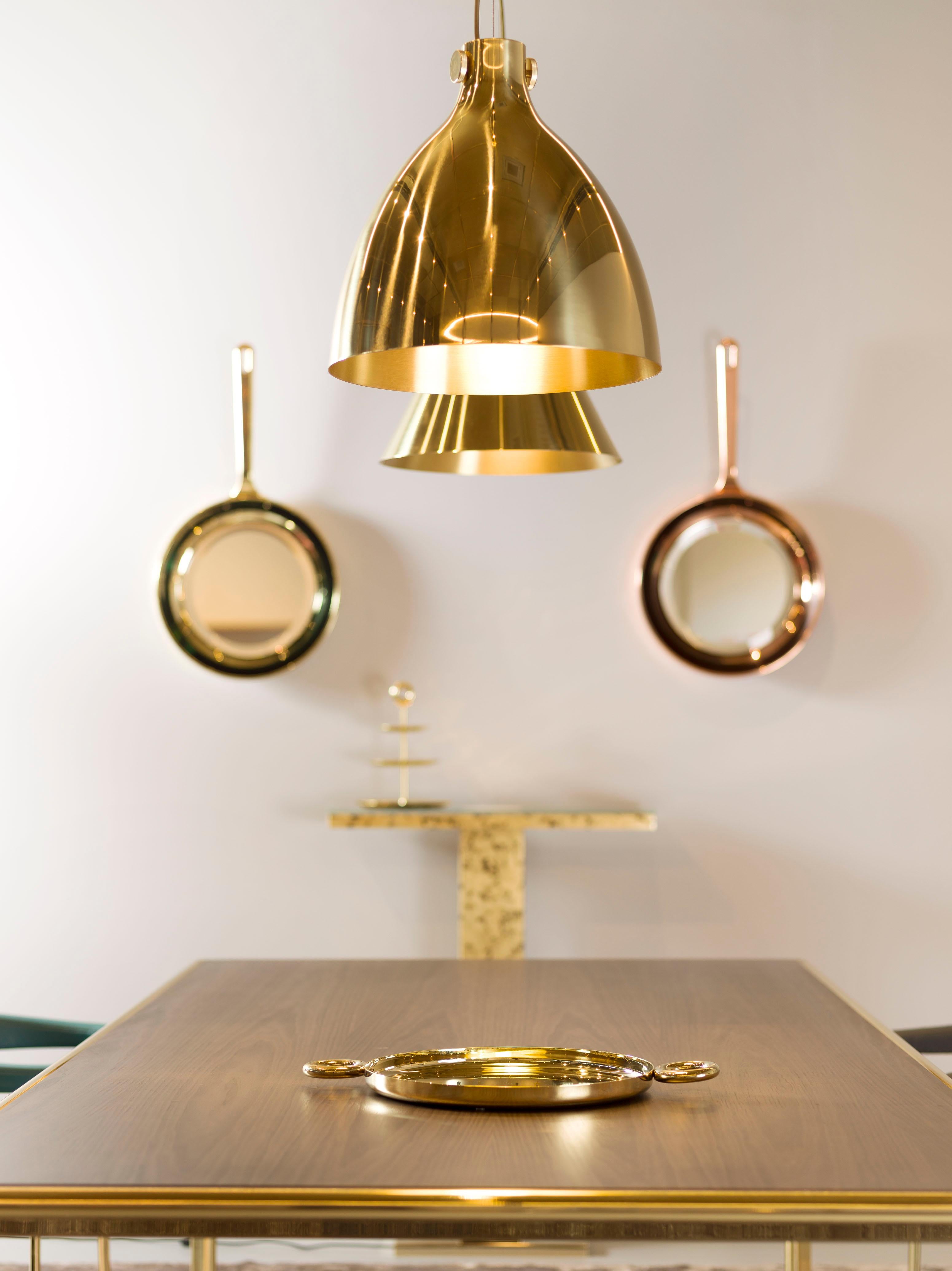 Ghidini 1961 Indi Round Pendant in Brass by Richard Hutten In New Condition For Sale In Villa Carcina, IT