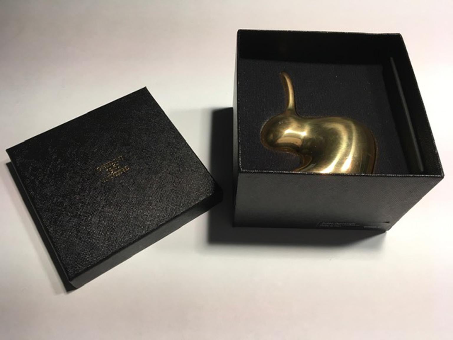 Ghidini 1961 Italian Brass Rabbit Him and Her with Personalized Engraved Names In New Condition For Sale In Brescia, IT