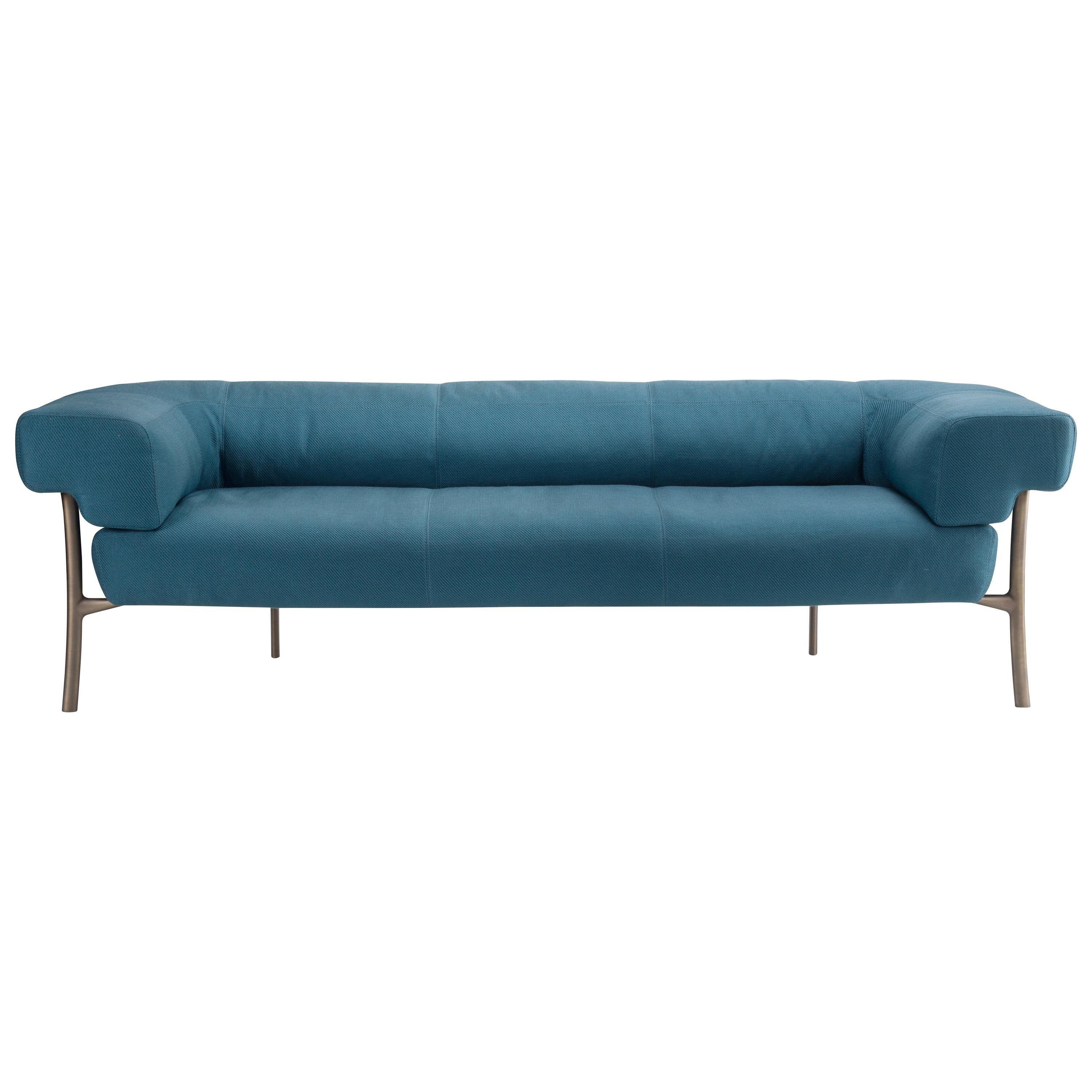 For Sale: Blue (T18007_012-500x500) Ghidini 1961 Katana 2-Seat Sofa in Fabric by Paolo Rizzatto