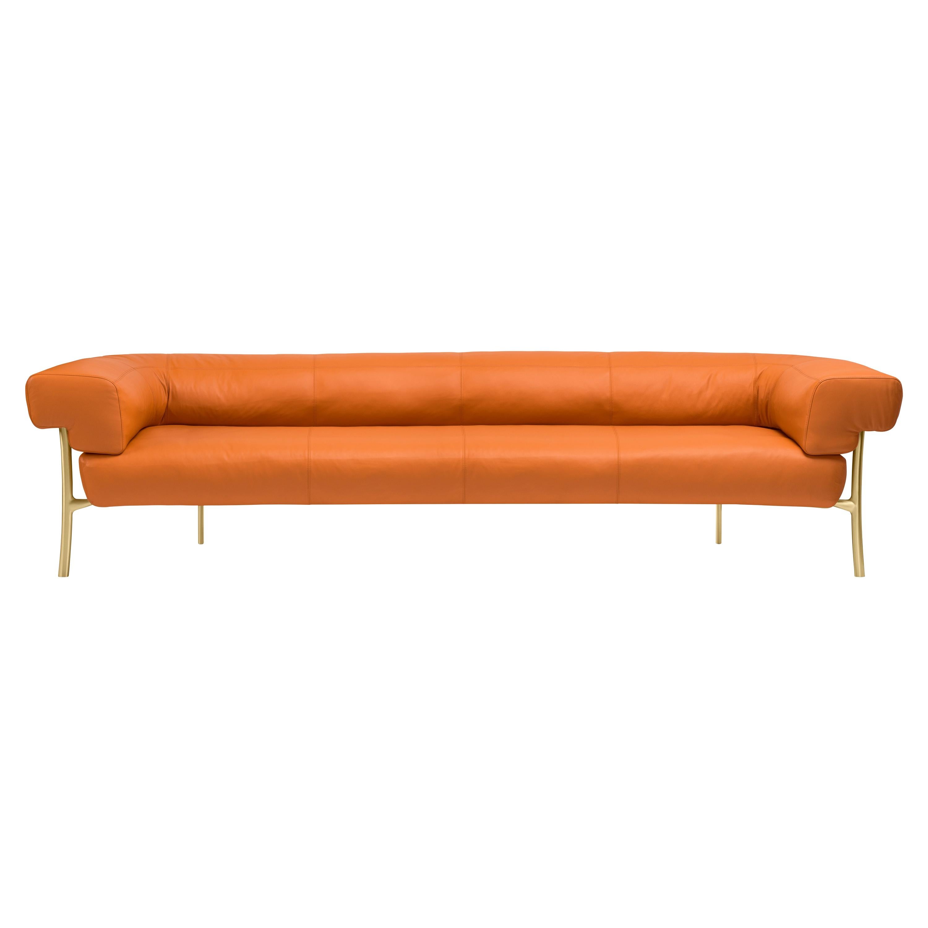 Ghidini 1961 Katana 4-Seat Sofa in Natural Leather by Paolo Rizzatto