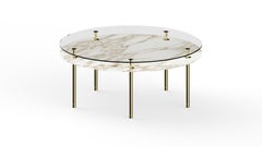 Ghidini 1961 Large Legs Round Table in Calacatta Gold by Paolo Rizzatto
