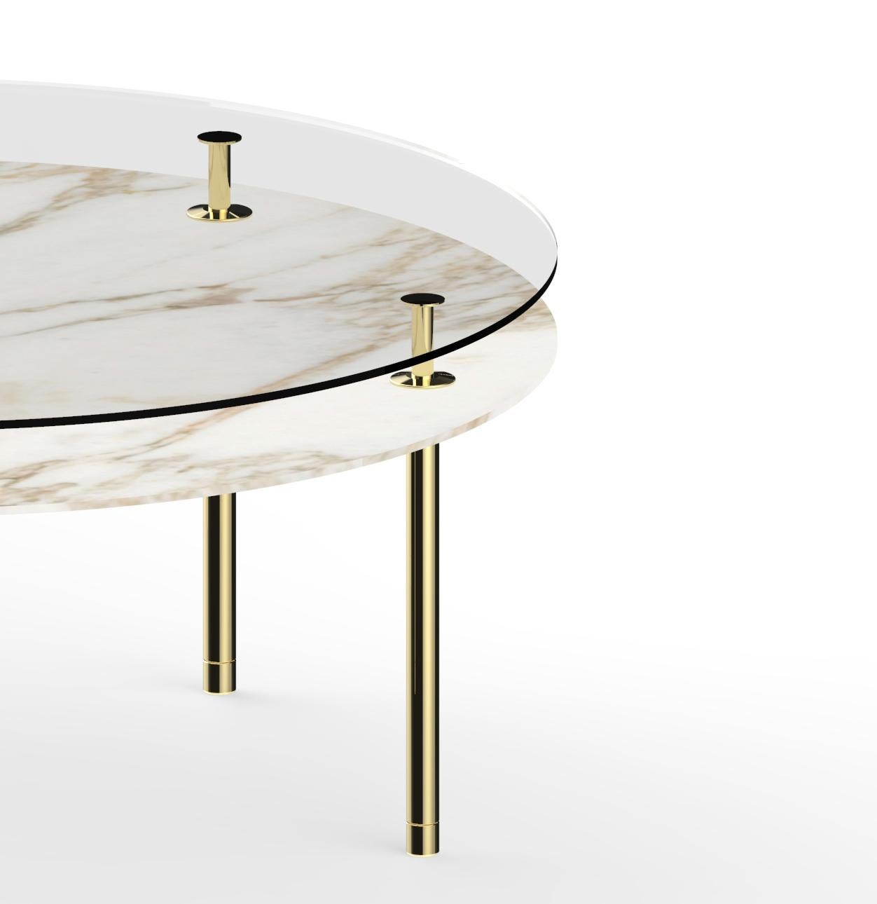 Modern Ghidini 1961 Large Legs Round Table in Calacatta Gold by Paolo Rizzatto For Sale