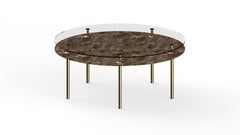 Ghidini 1961 Large Legs Round Table in Emperador Dark by Paolo Rizzatto