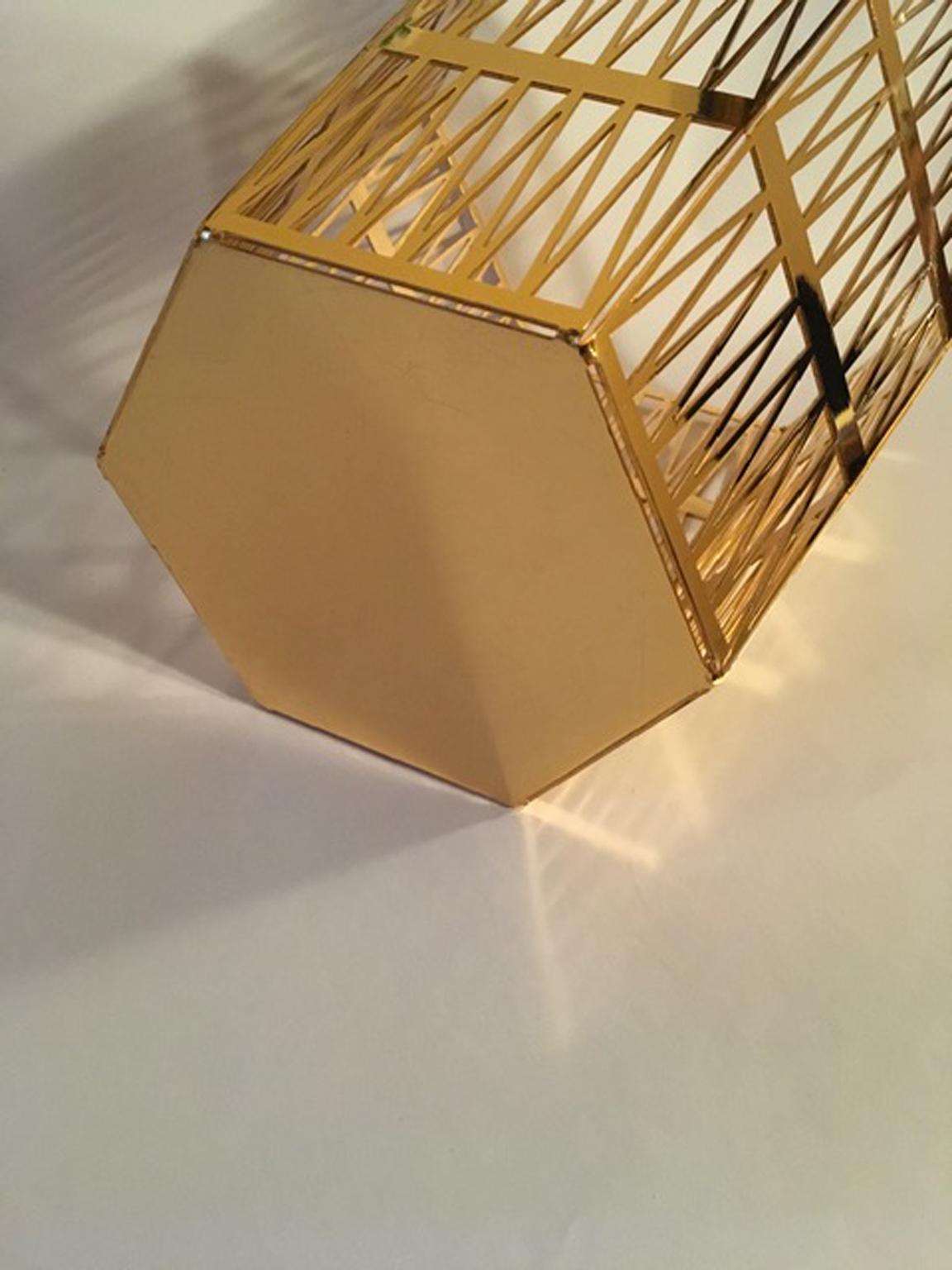 Ghidini 1961 Large Paper Basket Polished Gold Finish Steel by Richard Hutten  For Sale 9