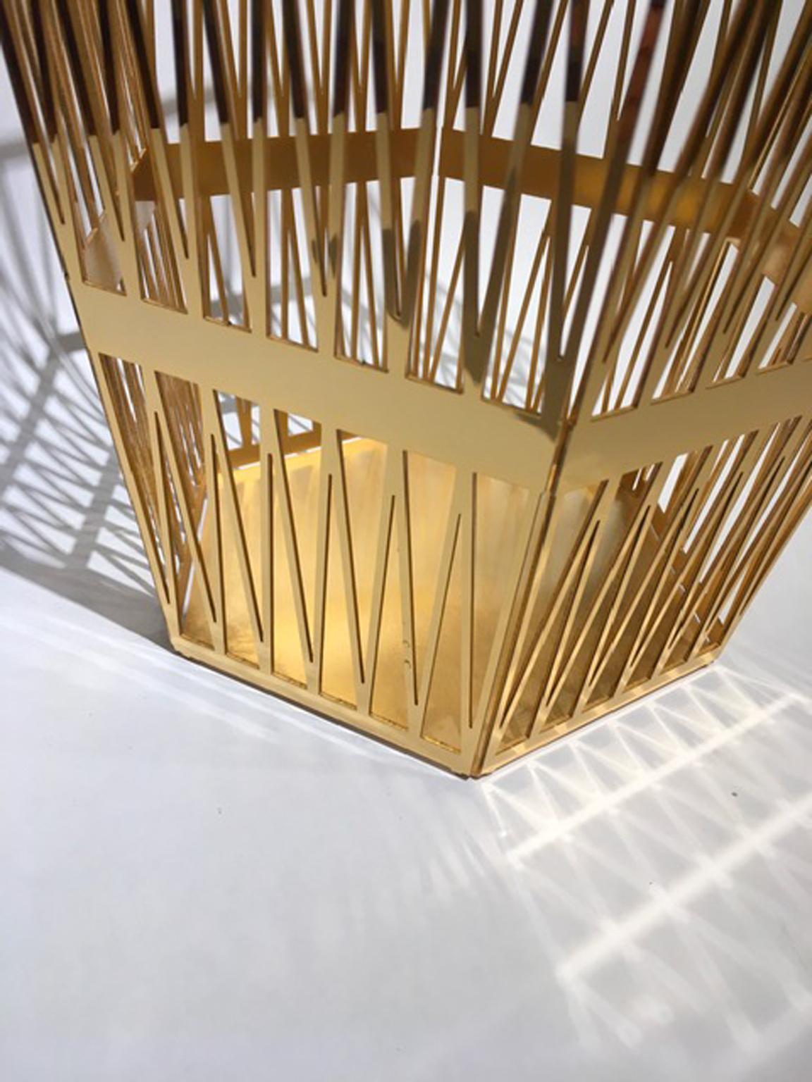 Ghidini 1961 Large Paper Basket Polished Gold Finish Steel by Richard Hutten  In New Condition For Sale In Brescia, IT