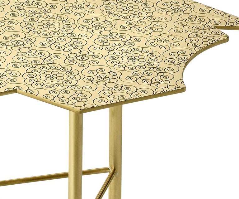 Modern Ghidini 1961 Le Ninfee Left Side Table in Brass by Alessandro Mendini For Sale