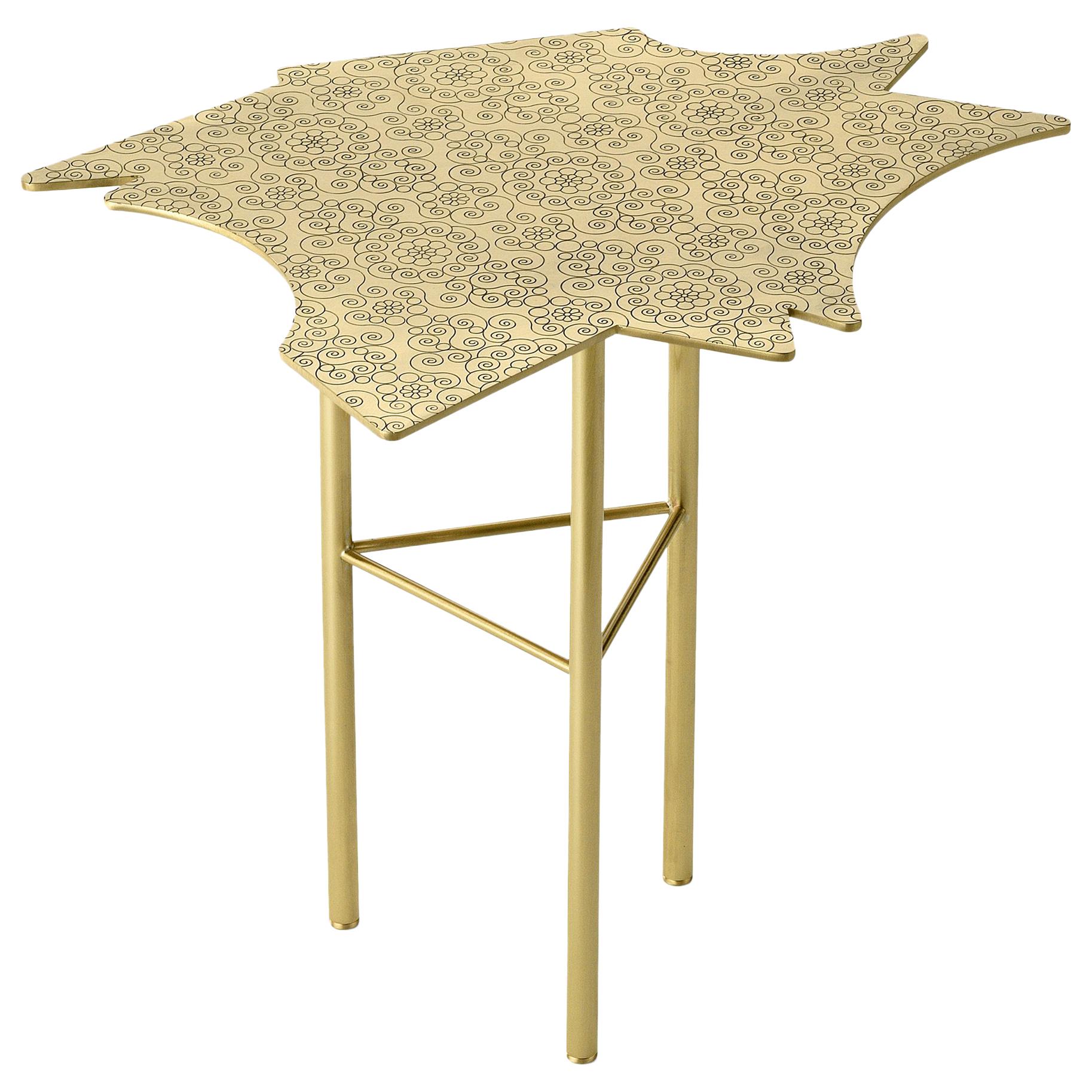 Ghidini 1961 Le Ninfee Middle Side Table in Ottone di Alessandro Mendini