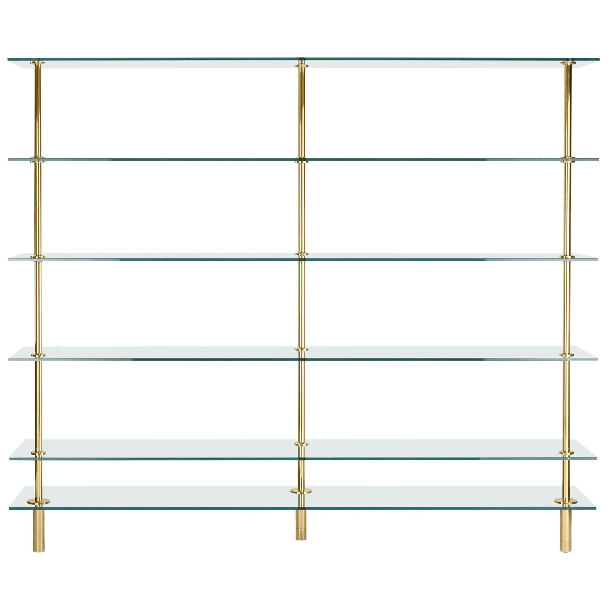 Ghidini 1961 Legs Bookshelves in Crystal and Brass by Paolo Rizzatto