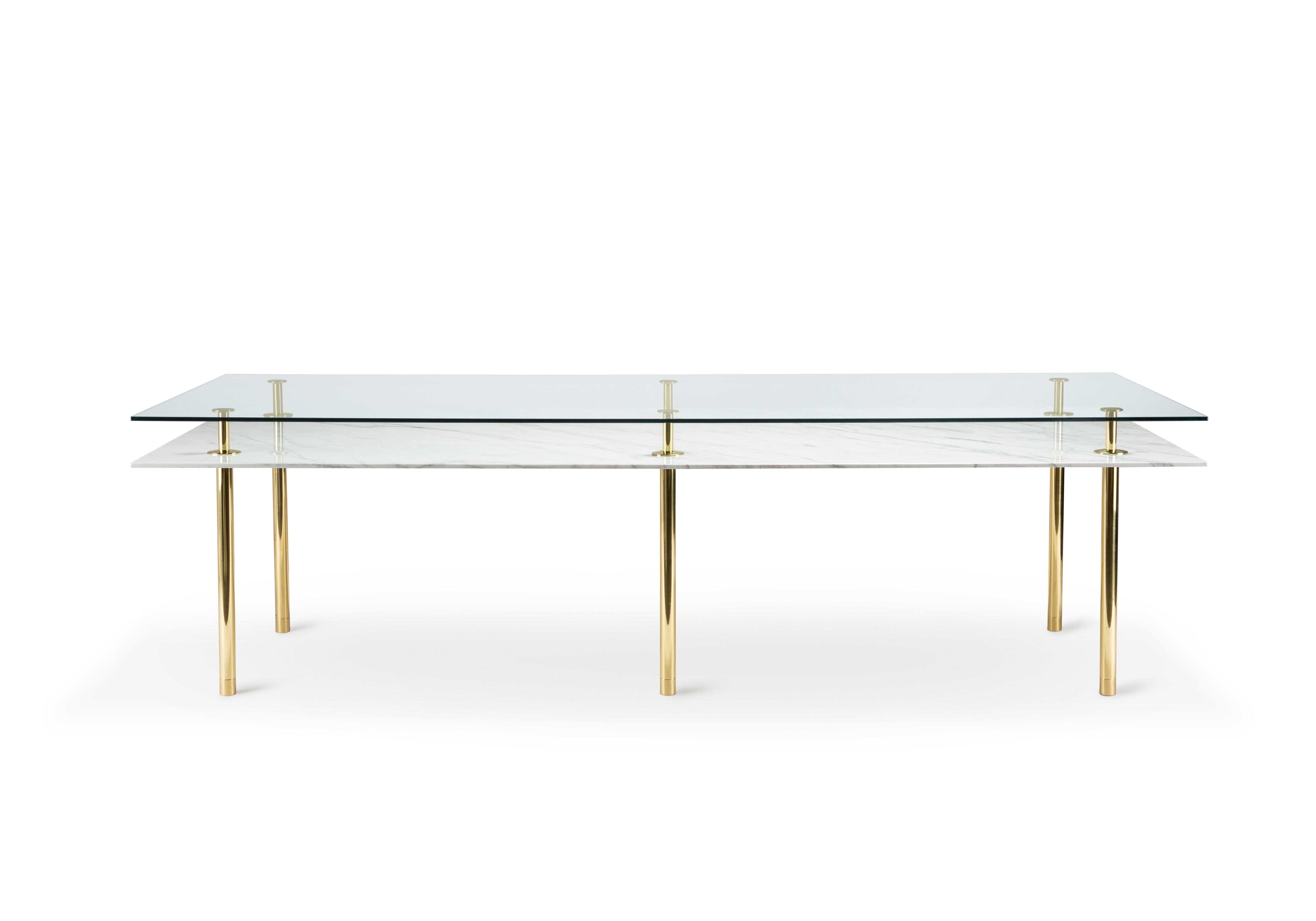 Modern Ghidini 1961 Legs Dining Table in Carrara White by Paolo Rizzatto For Sale