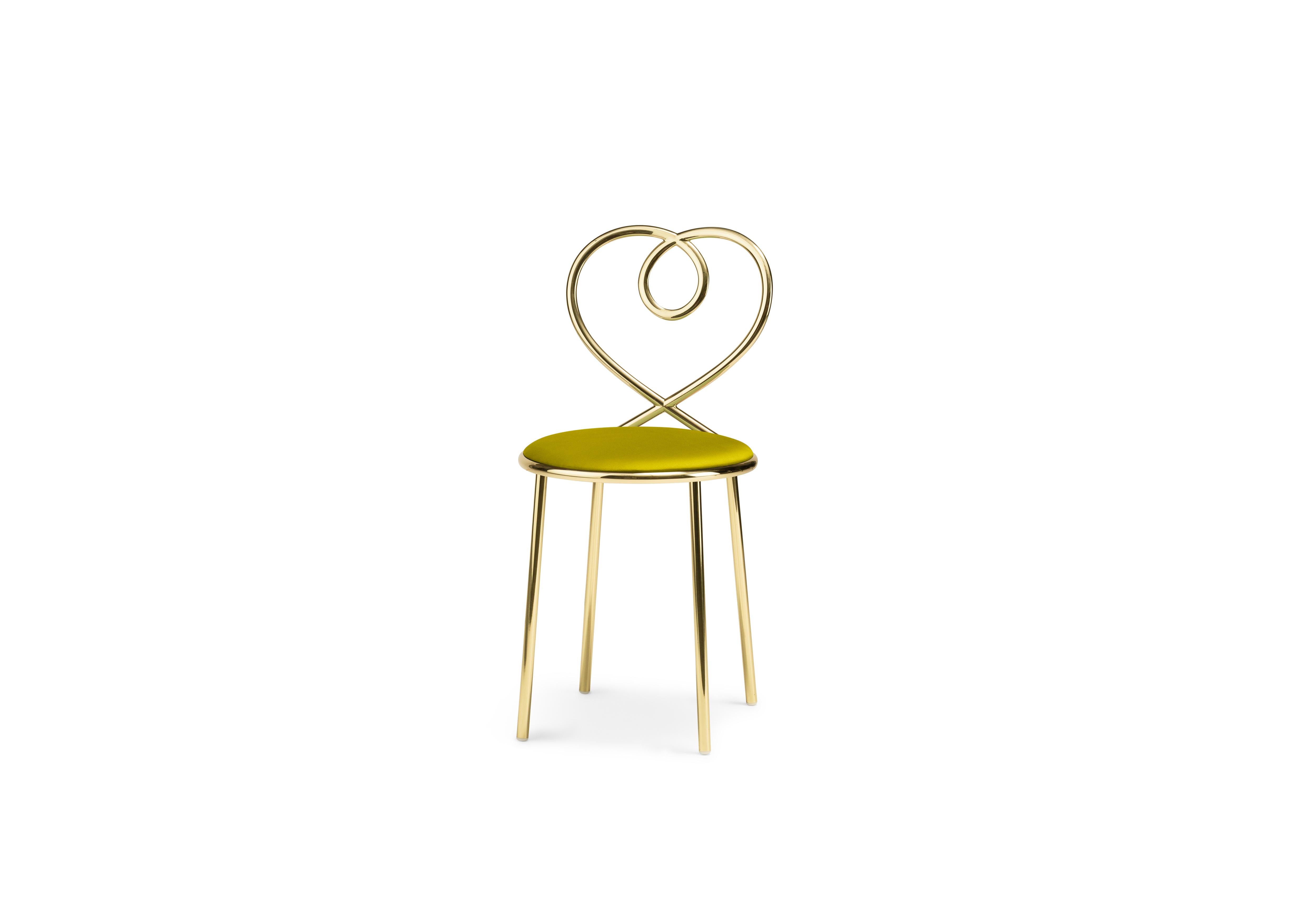 Love is all around. Clench yours tight, hold it close, and bestow on it the shiny perch it so wishes it deserved. Love chair for Ghidini 1961 provides a sumptuously soft landing for the love you¹ve decided to start domesticating. Seated on a pale