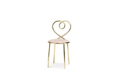 Ghidini 1961 Love Chair Powder Rose in Polished Brass by Nika Zupanc
