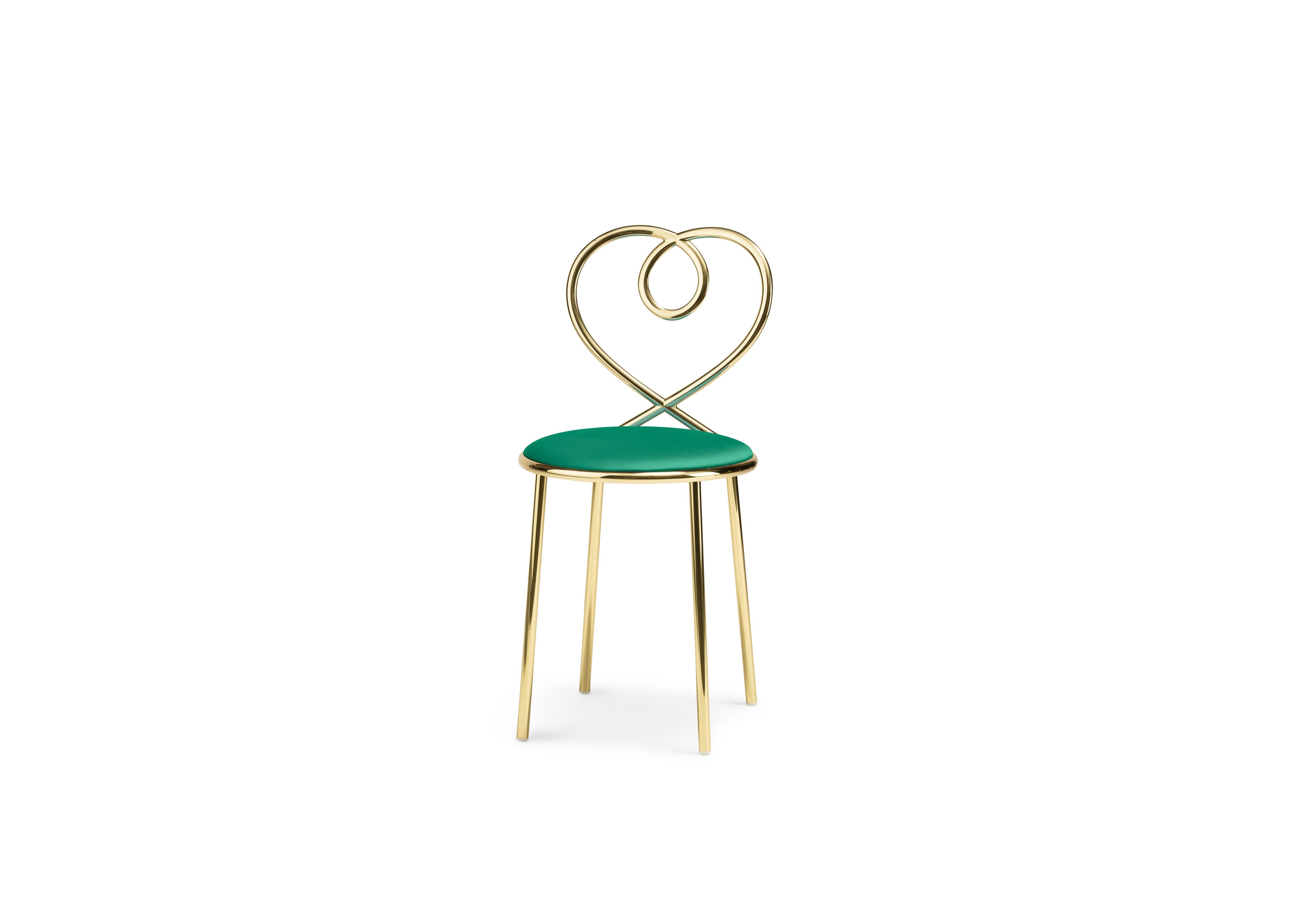 Love is all around. Clench yours tight, hold it close, and bestow on it the shiny perch it so wishes it deserved. Love chair for Ghidini 1961 provides a sumptuously soft landing for the love you¹ve decided to start domesticating. Seated on a pale