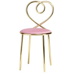 Chaise d'amour Ninfea en laiton poli par Nika Zupanc, Ghidini 1961
