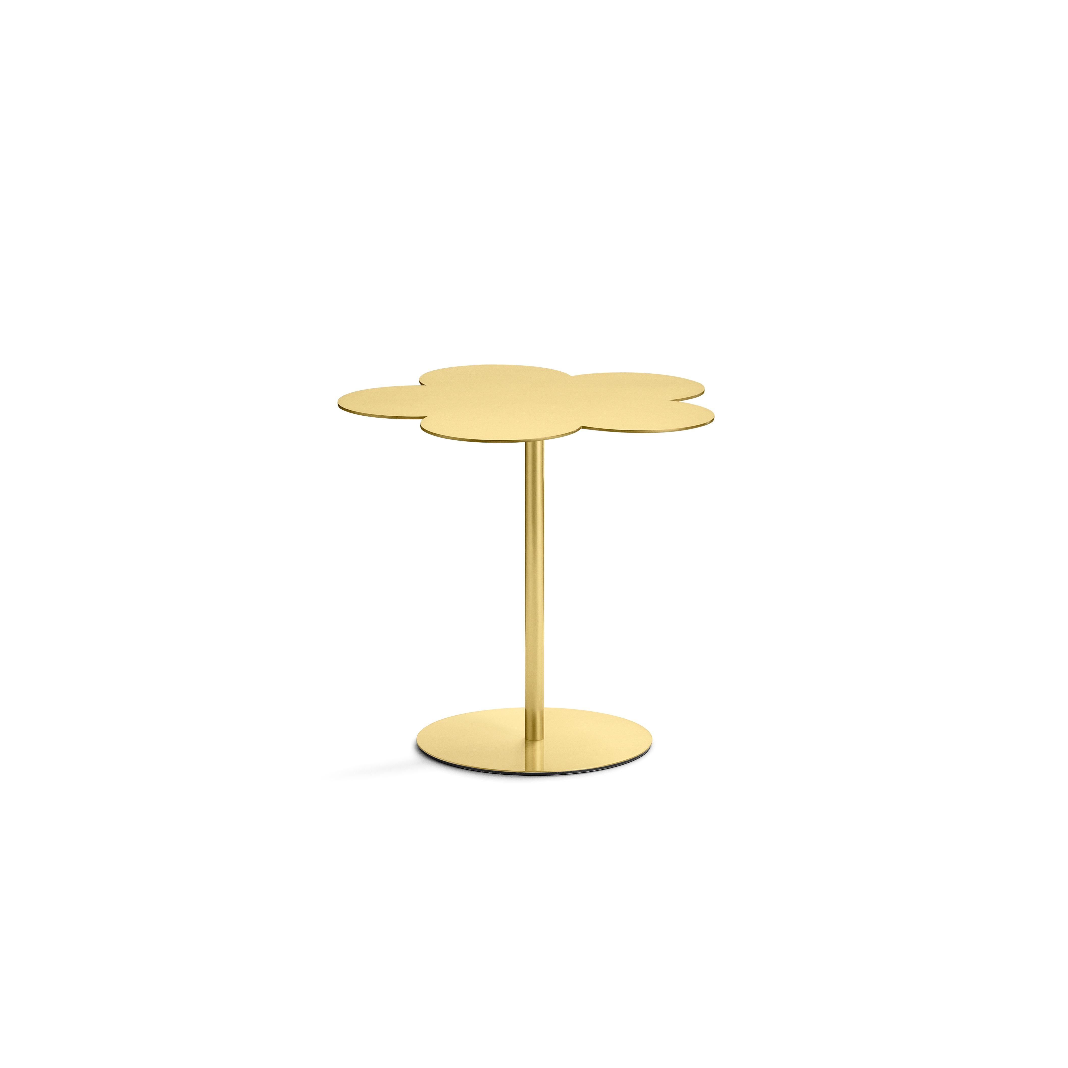 Medium coffee side table
The natural element is the focus of this project of a coffee table where the surface is shaped like a stylized flower. A triptych of distinct elements which rest on a circular foot and, given the different heights, can be