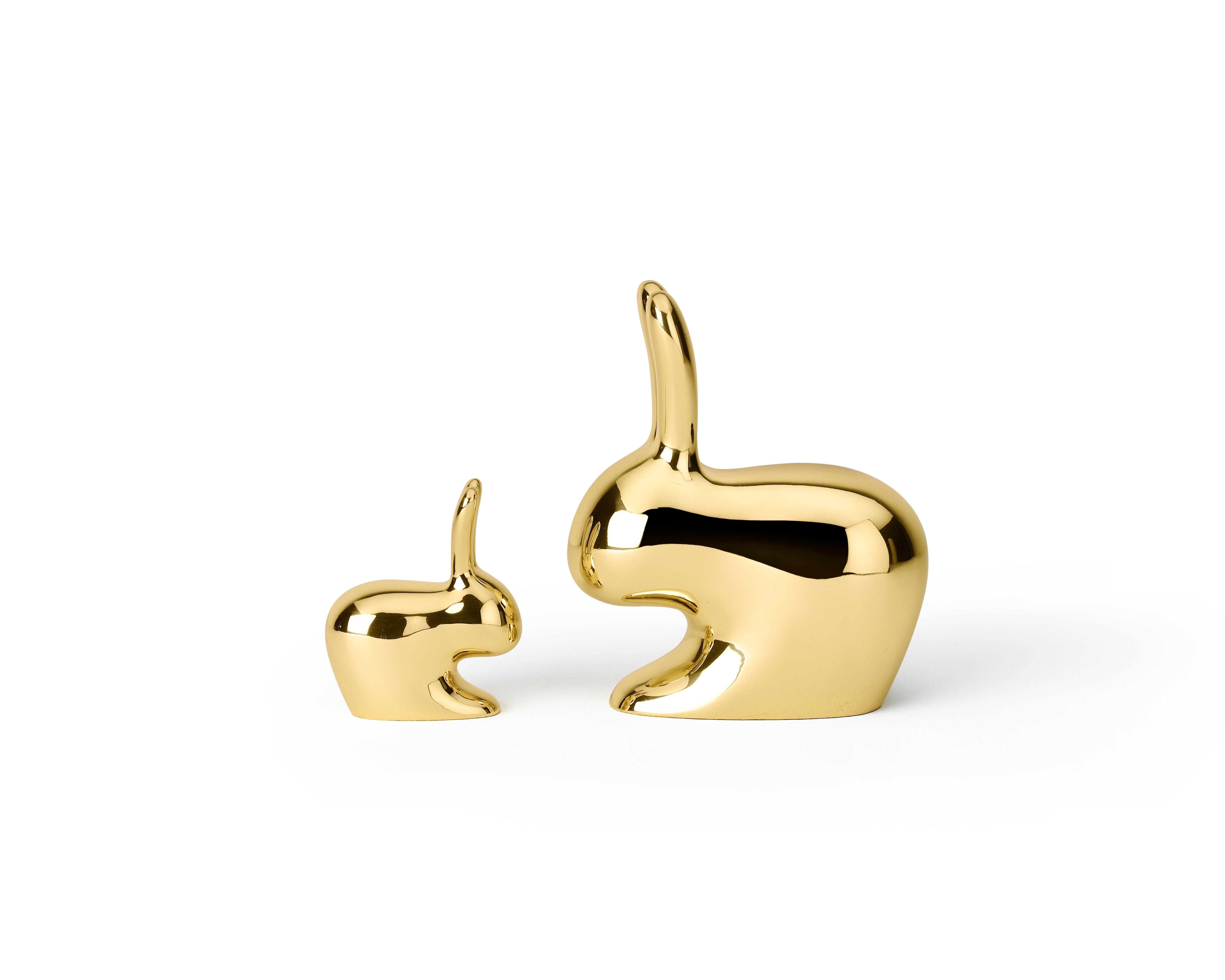 Modern Ghidini 1961 Medium Rabbit in Polished Brass by Stefano Giovannoni For Sale