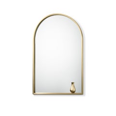 Ghidini 1961 Mirror with Little Vase in Brass by Elisa Giovanni
