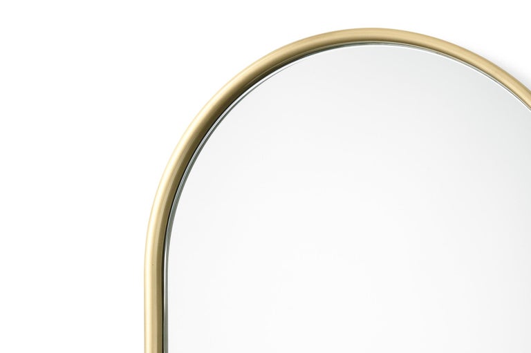 Italian Ghidini 1961 Mirror with Little Vase in Brass by Elisa Giovanni For Sale