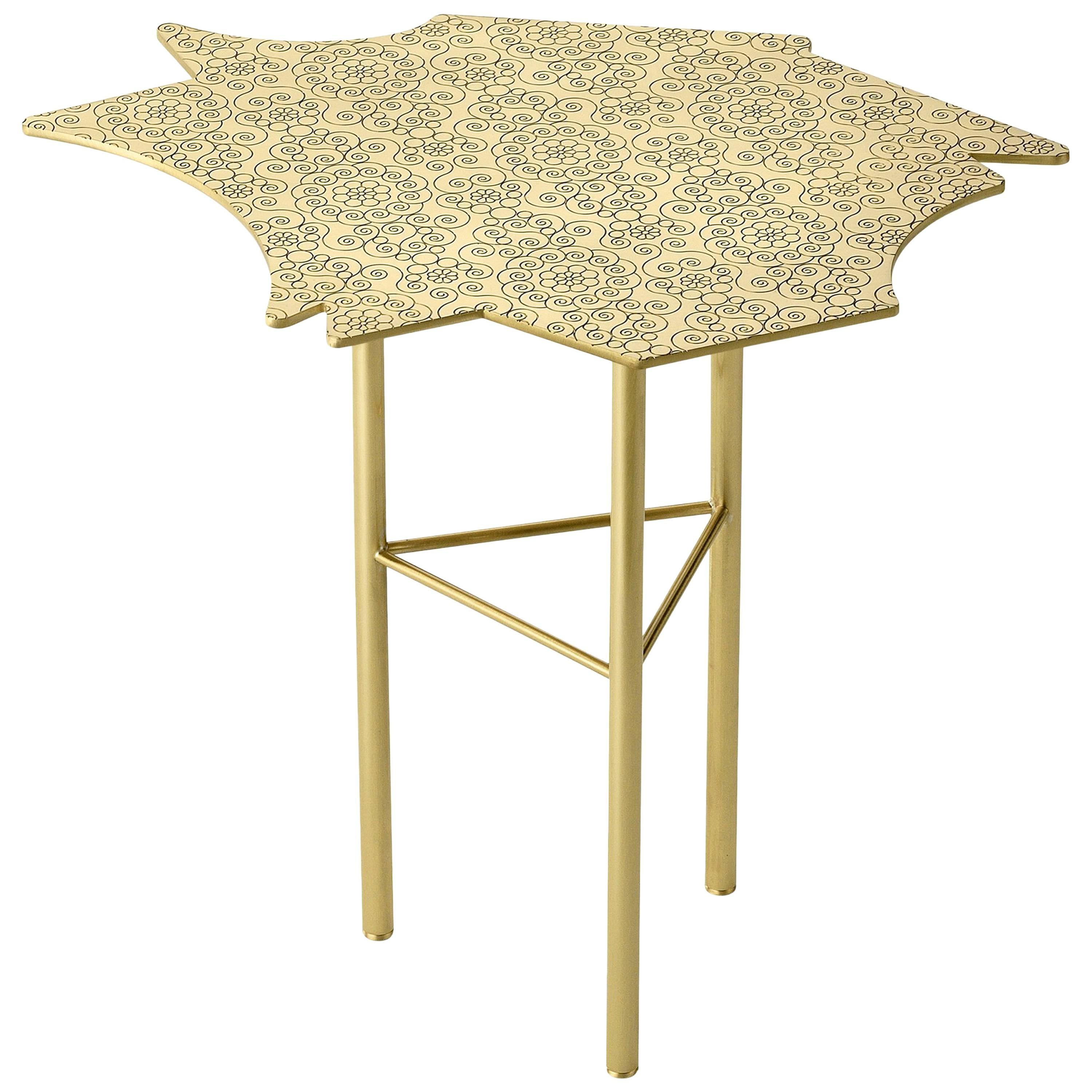 Ghidini 1961 Mesa baja Ninfee izquierda en latón satinado