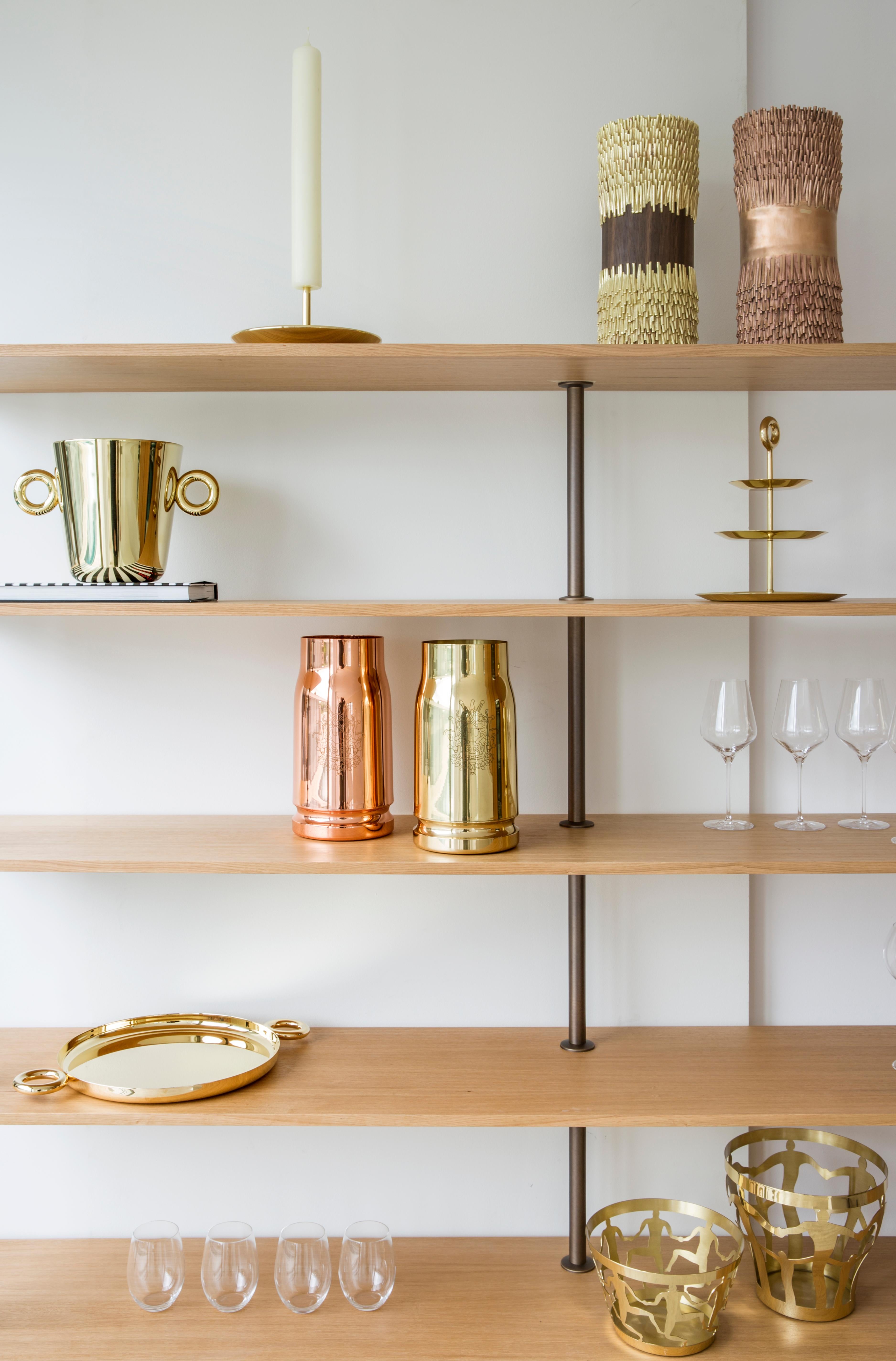 XXI secolo e contemporaneo Vaso a proiettile Ghidini 1961 Nowhere in ottone placcato rame di Studio A in vendita