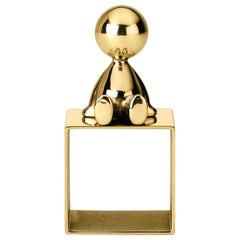Ghidini 1961 Omini Napkin Holder 2 en laiton poli par Stefano Giovannoni