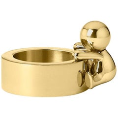 Ghidini 1961 Omini Round Tea Light in ottone lucido