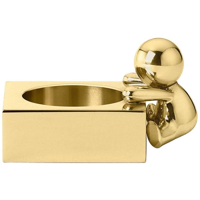 Ghidini 1961 Omini Squared Tea Light in Ottone Lucido