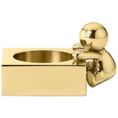 Ghidini 1961 Omini Squared Tea Light in Ottone Lucido