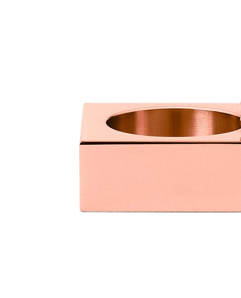 Italian Ghidini 1961 Omini Squared Tea Light in Rose Gold by Stefano Giovannoni For Sale