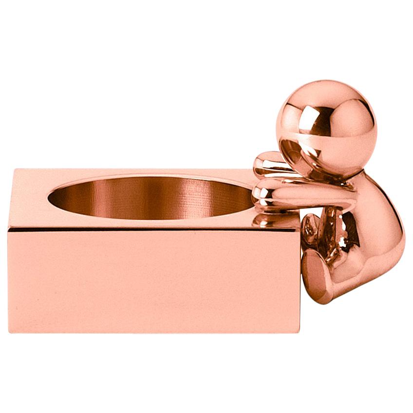Ghidini 1961 - Lampe à thé carrée Omini en or rose par Stefano Giovannoni