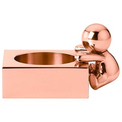 Ghidini 1961 - Lampe à thé carrée Omini en or rose par Stefano Giovannoni