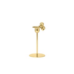 Ghidini 1961 Omini the Climber Short Candlestick in Brass by Stefano Giovannoni