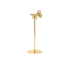 Ghidini 1961 Omini the Climber Tall Candlestick in Brass by Stefano Giovannoni