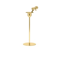 Ghidini 1961 Omini the Diver Tall Candlestick in Brass by Stefano Giovannoni