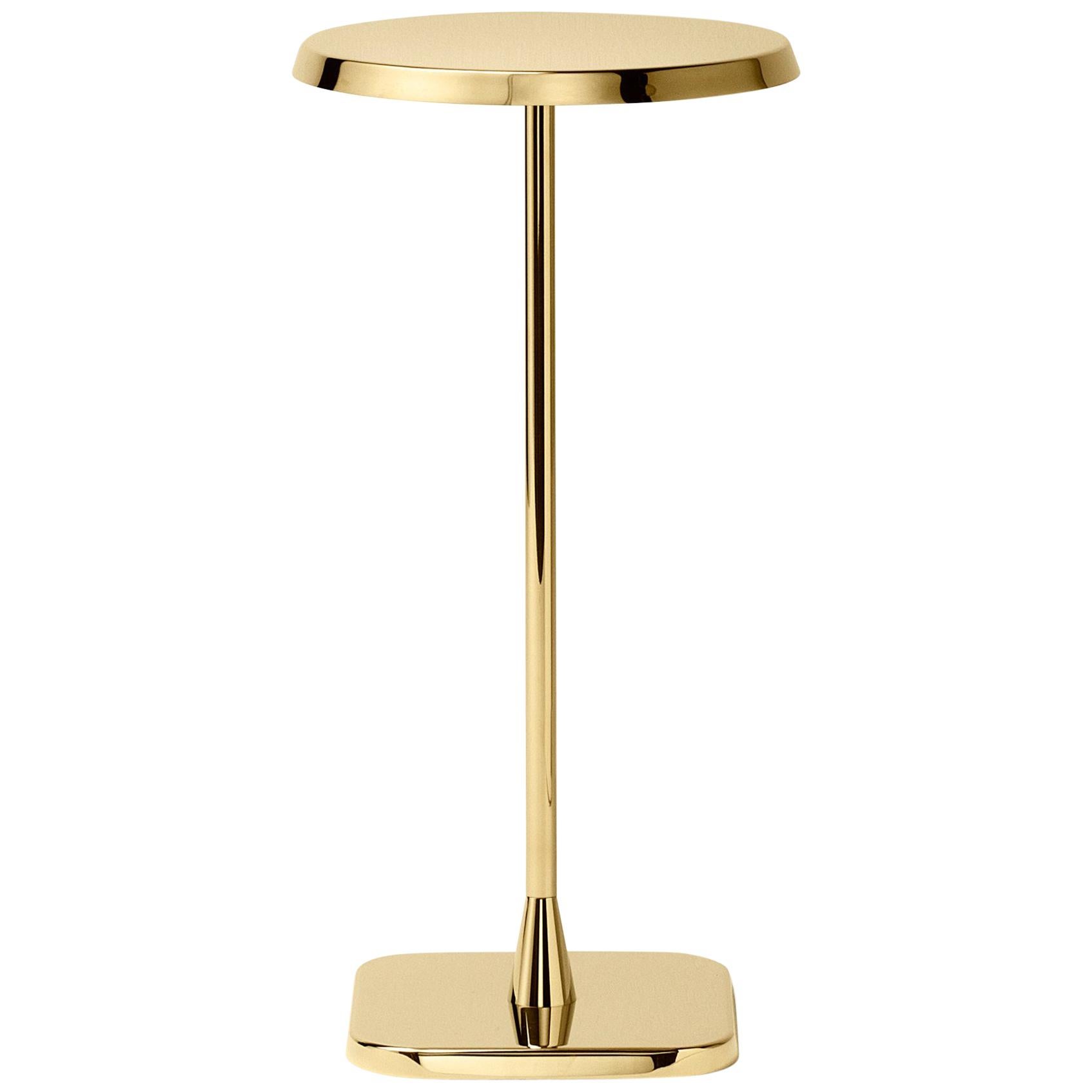 Ghidini 1961 Opera Small Round Table with Gold Finish by Richard Hutten
