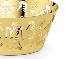 Ghidini 1961 Perished Medium Bowl in Gold Plated Stainless Steel by Studio Job