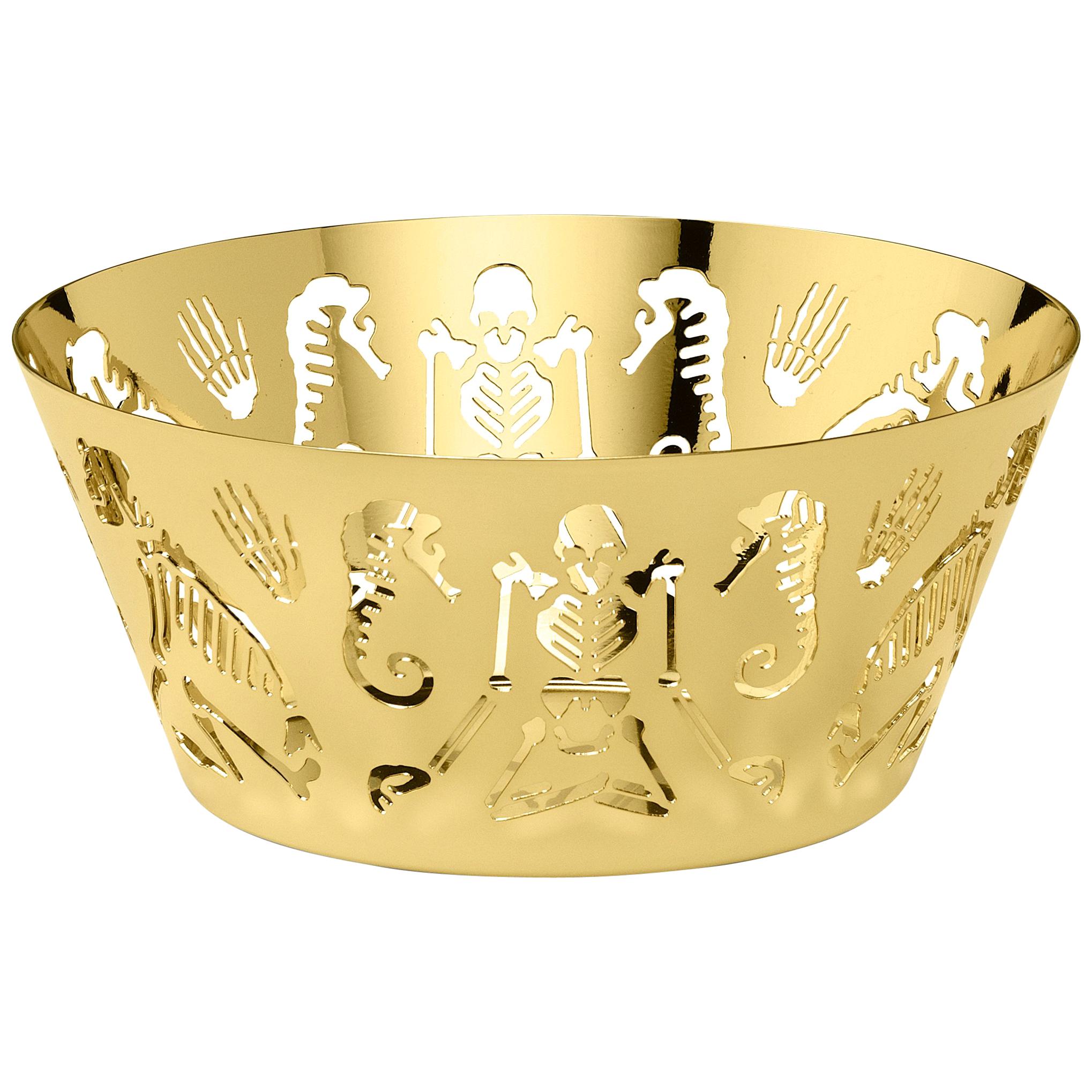 Ghidini 1961 Perished Medium Bowl in Gold Plated Stainless Steel by Studio Job