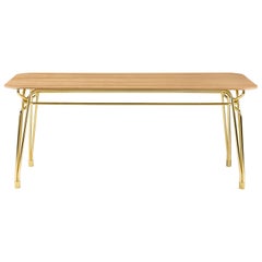 Ghidini 1961 Small Botany Dining Table in Brass and Wood by Tomek Rygalik
