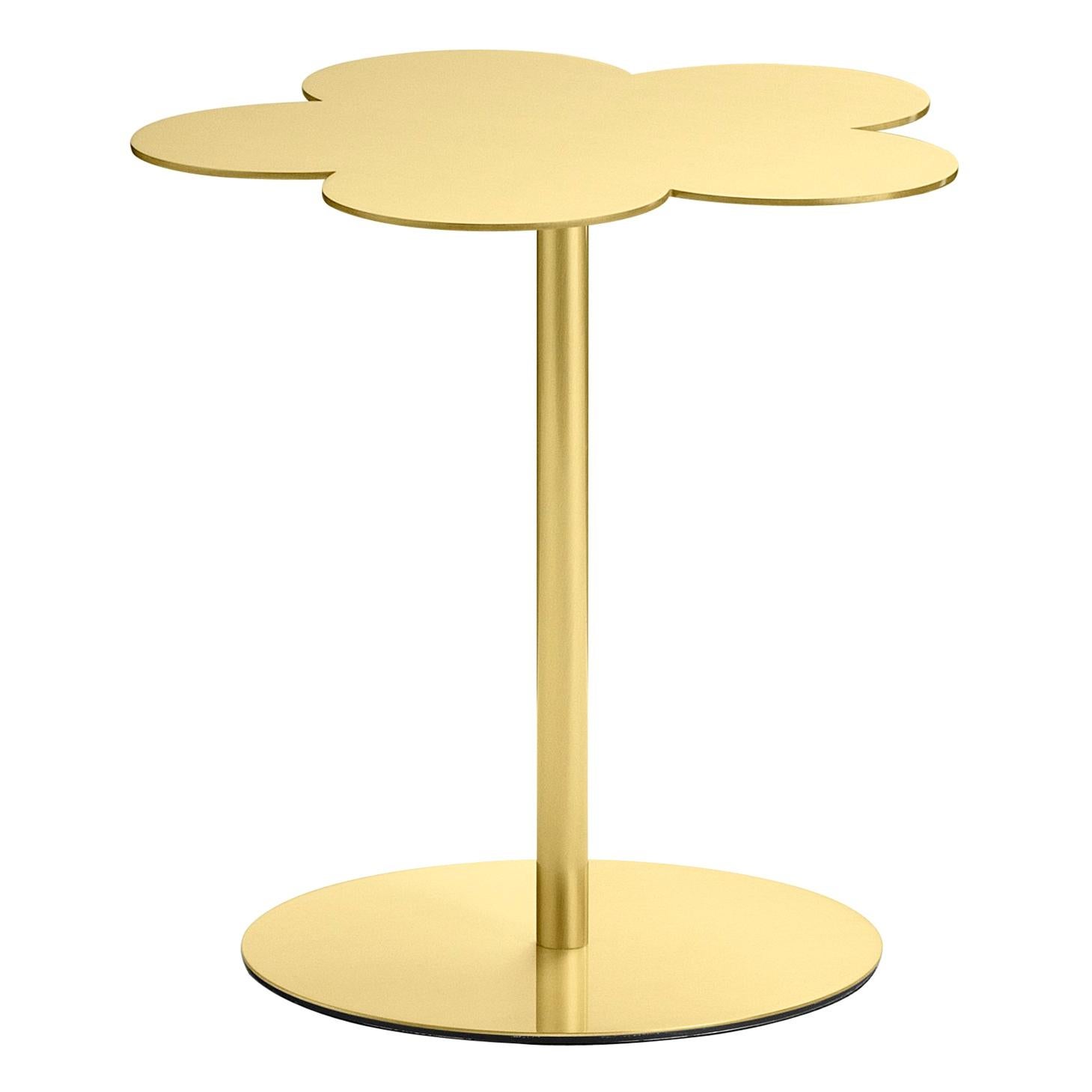 Mesa auxiliar de centro Flores pequeñas de latón Ghidini 1961 de Stefano Giovannoni