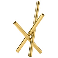 Ghidini 1961 Sticks Flowers Pot in Polished Brass by Campana Brothers