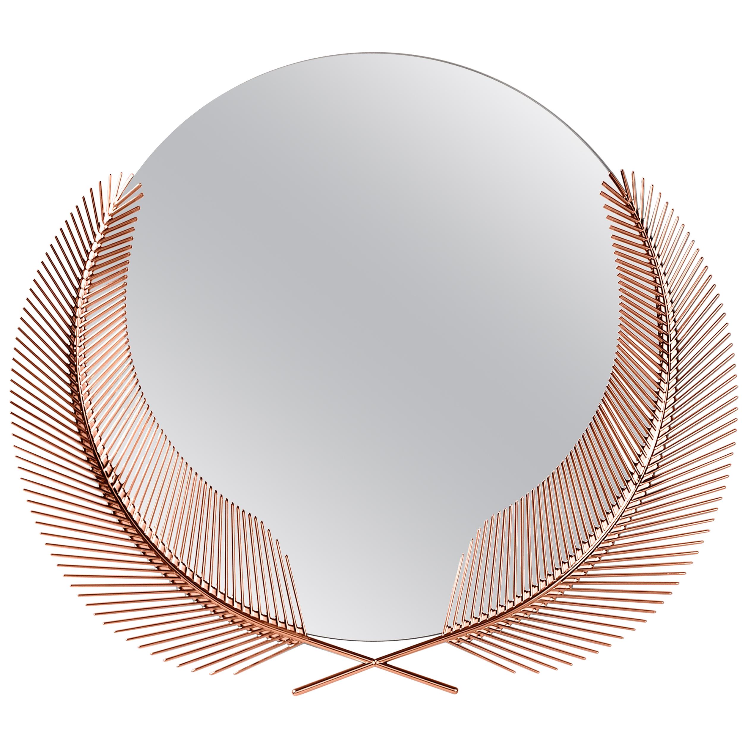 Miroir de taille moyenne Sunset en laiton cuivré par Nika Zupanc, Ghidini 1961